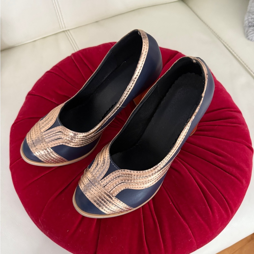 Blue and Gold Brand New Heels